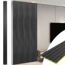 Art3d WPC Slat Wall Panels, 8-Pack 108 x 6 Inch 3D Wall Accents for Interior Wall Decor, Living Room, Bedroom, Black