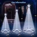 3 Pack Christmas Cone Tree Lights, 4' 5' 6' Christmas Tree Light Show Dimmable with 12 Modes Remote Control, Artificial Tree Lights with Topper Star for Xmas Indoor Outdoor Yard Decor, Pure White