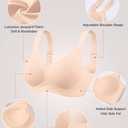 Vertvie Womens Seamless Jelly Bras No Underwire Comfort Push Up Bras Buttery Soft Wireless Bralette Full Coverage Sports Bra (Beige, S)