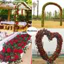 Musdoney 4Pcs 32.2 FT Fake Rose Vine Flowers Plants Artificial Flower Garland Hanging Rose Ivy Home Hotel Office Wedding Party Garden Craft Art Decor (Red)