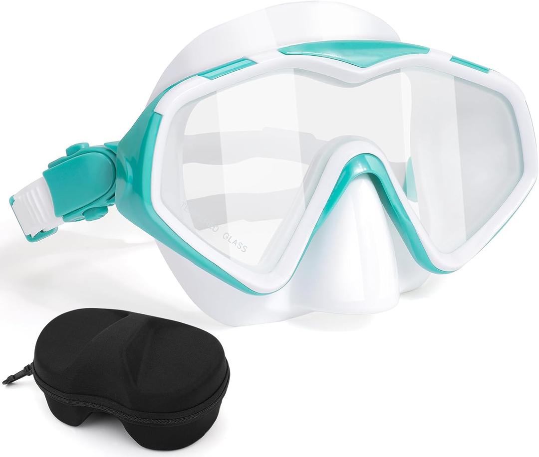 Professional Snorkel Diving Mask, Ultra Clear Lens with Wide View Tempered Glass Snorkeling Mask Gear,Anti Leakage Scuba Mask, Silicone Swimming Goggles Mask for Adults