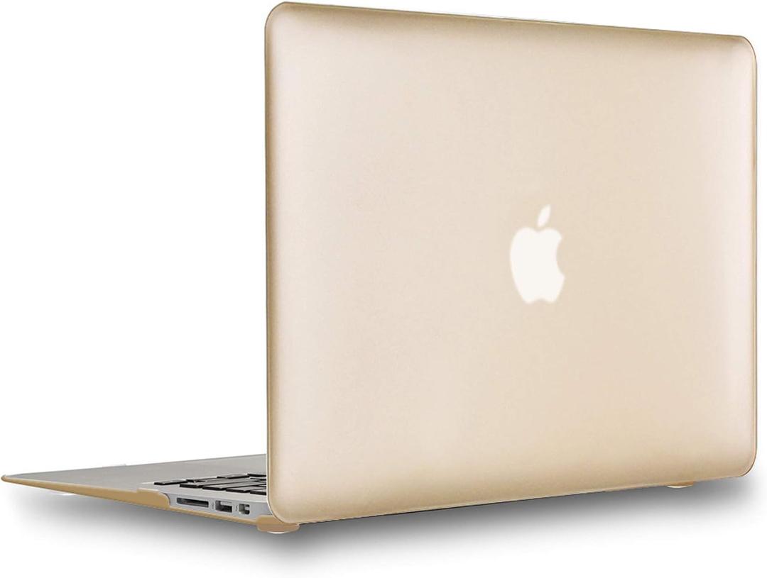 UESWILL Luxury Gold Matte Hard Shell Case Cover Compatible with 2010-2017 Release MacBook Air 13 inch (Model A1466 / A1369) + Microfibre Cleaning Cloth, Gold