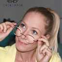 Eyekepper Frameless Reading Glasses Women - Round Rimless Readers Men Black +1.00