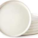 AmorArc Ceramic Dinner Plates Set of 6, 10.25 Inch Stoneware Plates for Kitchen,Modern Flat Dinnerware Dishes Set,Microwave& Dishwasher Safe, Scratch Resistant-Beige