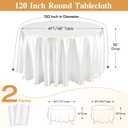 FAVE 8 Pack 120 Inch White Round Tablecloth, 6FT Washable Table Cover