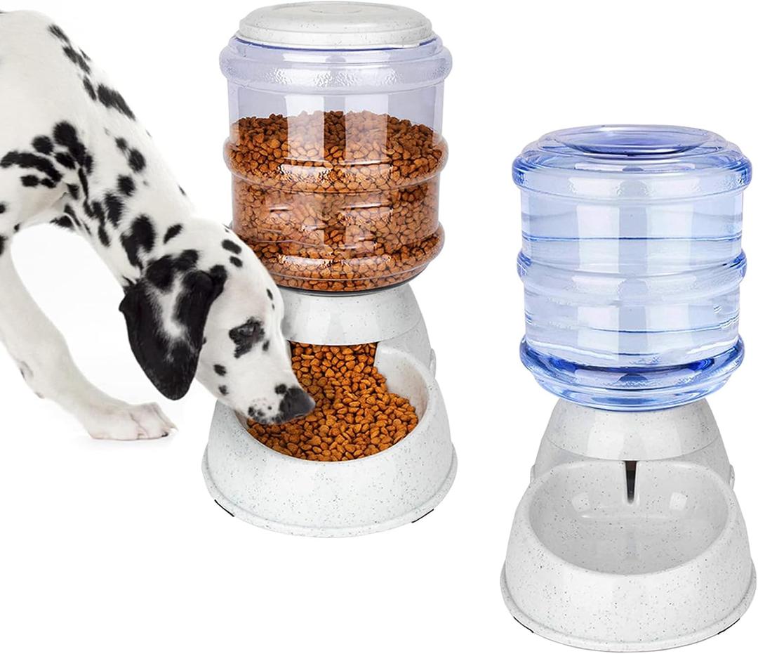 Pet Gravitational Feeder and Water Dispenser Large 3 Gallon 11 Liters-Thickened Durable, Dog Cat Water Bowl Dispenser Large, Automatic Replenish Pet Waterer Dispenser Station