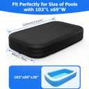 Rectangular Pool Cover for Inflatable Pool, Fits Blow Up Pool Size 103" L x 69" W, Built-in Elastic Band and Extra Buckle to Prevent Slipping, Rectangle Above Ground Swimming Pool Cover, 103" L x 69" x 20''