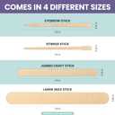 Tress Wellness 350 Wooden Sticks Mixed Pack, 350 Mixed Waxing sticks 4-style-wooden-waxing-sticks