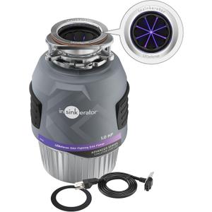 INSINKERATOR Evolution 1.0HP LED Garbage Disposal, Advanced Series Continuous Feed Food Waste Disposer with Antimicrobial LED Accessory Garbage Disposal Flange
