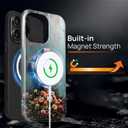 Case for iPhone 15 Pro Max, Magnetic Hybrid Shockproof Protective Phone Case with MagSafe Compatible Design, Floral Cross