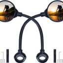 2 Pack Bicycle Mirror for Handlebars  Adjustable Bike Mirror Handlebar Mount, Wide Field of View for Safe Cycling, Easy Installation, Vibration-Free (Black-round)