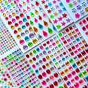 3165pcs Gem Stickers Crystal Crafts - self-Adhesive Stickers, Sticker Earrings, Children's Craft Supplies, Stickers in Various Shapes and Sizes
