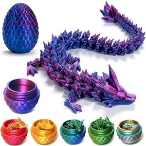 Dragon Egg 3D Printed Dragon Egg Articulated Crystal with Fidget Toy Executive Desk Toys Adults Fidget Toys (12'')