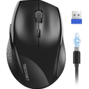 TECKNET Wireless Mouse Rechargeable,Mouse for Laptop Computer,2.4G USB Computer Mice Wireless,6 Button 6400 DPI Ergonomic Silent Mice,Portable Cordless Travel Mice-Wide Compatibility
