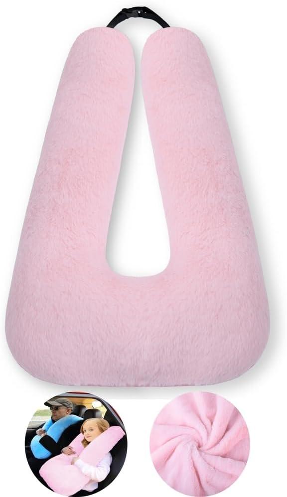 Travel Pillow Travel Pillow Cushion for The Back Seat of Car Car Pillow for Kids A Sleeping Artifact Suitable for Long-Distance Travel of Adults and Children Travel Pillow for Kids Pink (A-pink)
