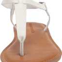 Amazon Essentials Women's Casual Thong Sandal with Ankle Strap (7, White)