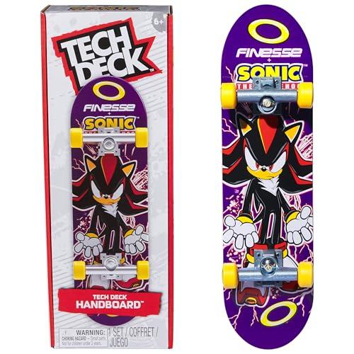 TECH DECK, Finesse X Sonic The Hedgehog Handboard; Authentic Mini Skateboards, Kids Toys for Boys & Girls, Ages 6 and up (Hands Use Only)