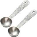 2 x 2PCS 1 tbsp(3tsp, 15ml) Single Measuring Spoon, Stainless Steel Embossed Measure Scoop Only, Individual Spoon for Cooking and Baking