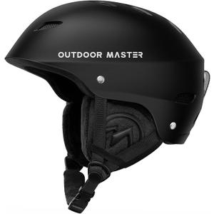 OutdoorMaster Kelvin Ski Helmet - Snowboard Helmet for Men, Women & Youth (Small, Black)