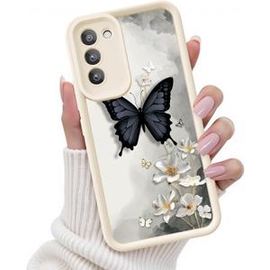 for Samsung Galaxy S22 Plus Case, Creative Butterfly Pattern Design for Girl Women, Soft Silicone Shockproof Anti-Scratch Protection Phone Cover for Galaxy S22 Plus (3D Black Butterfly)