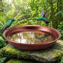 HappyAlley Bird Bath Bowl, Vintage Metal Bird Bath for Outdoor, 12.59'' Dia 2.7" Depth Heavy Duty Birdbath Bowls only, Large Capacity Birds Baths Feeder Bowl for Garden Patio Yard Lawn Decor