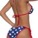 Women Two Piece Swimsuit Sexy Swimwear Halter String Triangle Bikini Sets (M)
