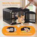 NEWBULIG Dog Playpen 4-Panel, 24IN Puppy Playpen, Stable Dog Play Pen Indoors/Outdoor with Secure Locking Door, Plastic Pet Fence for Small & Medium Dogs