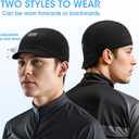 Skull Cap with Sun Visor - Moisture-Wicking Beanie for Cycling, Hiking - Cooling Short Under Helmet Liner for Men & Women (Green, L)