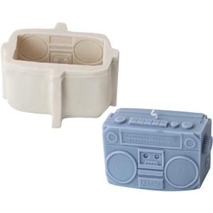 Retro Cassette Player Recorder Candle Mold, 3D Vintage Cassette Player Boombox Silicone Mold for Fondant, Epoxy Resin, Soy Wax Candle, Polymer Clay, Plaster, DIY Crafts (Recorder)