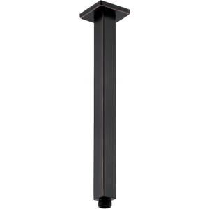 BESTILL 12 Inch Oil Rubbed Bronze Ceiling Mount Shower Arm and Flange, Square Rain Shower Head Arm