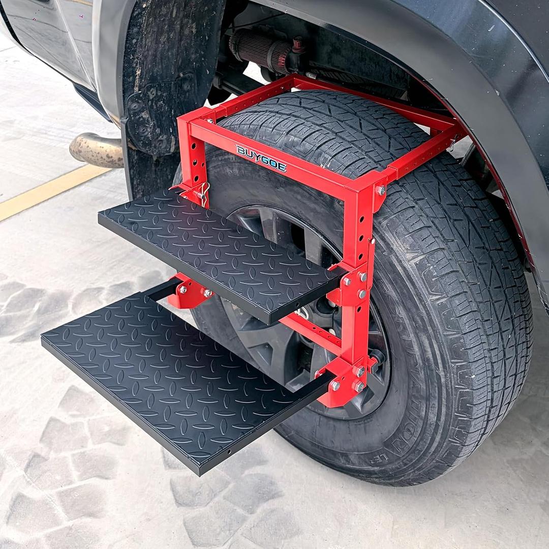 Fold Tire Step 2 Stairs Adjustable Tire Mounted Wheel Step Load 350 Pound