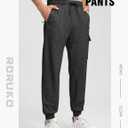 Rdruko Men's Fleece Joggers Pants Winter Warm Sweatpants with Zipper Pockets Athletic Running Gym Workout (Gray, L)