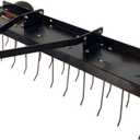 Brinly 48" Tow Behind Grass Dethatcher, Removes Thatch on Large Lawns in Less Time - Flat Black