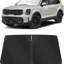 TINGLU Sun Shade for Kia Telluride 2020-2024 2025 Accessories Windshield Sun Shade Window Shade UV Rays Protection Sun Visor Cover with Steering Wheel Sunshade Storage Bag
