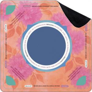 Mahjong Mat for Table Watercolor Floral Distressed Orange Pink Flower Honey Dreamy Delicate 31.5" x 31.5" Non-Slip Noise-Reducing Game Mat Premium Mahjong Accessories for Poker Dominoes Board Games