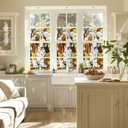 Decorative Basset Hound Stained Glass Window Film, Dog Stained Glass Window Film for Bathroom Door Heat Anti UV