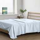 THREAD SPREAD 100% Organic Cotton Percale Flat Sheet Twin Size - 1 PC Flat Sheet, Light Blue - Crisp, Cool and Strong Bed Linen, Top Sheets for Hot Sleepers, Luxury Breathable GOTS Certified Sheets