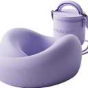 Travel Pillow - Memory Foam Neck Pillow Airplane, Neck Travel Airplane Pillow for Long Flight, 360° Support, Machine Washable (Purple)