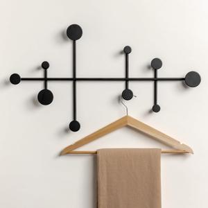 'Sval' Wall Wardrobe | Minimalist Coat Hook Design from Berlin | Modern Metal Wall-Mounted Coat Rack/Hooks | Black