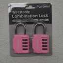 Puroma 2 Pack Combination Lock for Locker 4 Digit Outdoor Waterproof Padlock for School, Gym, Sports, Fence, Toolbox, Gate, Case, Outdoor, Hasp Storage (Pink)