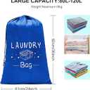 Sylfairy 2 Pack Extra Large Travel Laundry Bag, 24" x 36" Rip-Stop Dirty Clothes Organizer with Drawstring, Heavy Duty Travel Laundry Bag, Large Laundry Hamper Liner, Machine Wash (Navy)