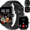 Smart Watch for Women Men(Answer/Make Call), Smartwatches with Heart Rate/SpO2/Sleep/Stress Monitor, IP68 Waterproof Activity Tracker for Android iPhone, 100+ Sports Fitness Watches (Black, 1.85")