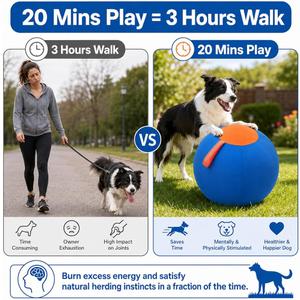 Navea Giant Ball, Durable Inflatable Giant Dog Ball for Outdoor Exercise, Mental Stimulation & Push-and-Chase Play (Medium)