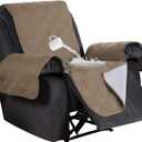 Flamingo P 100% Waterproof Recliner Chair Covers Quilted Reclining Chair Slipcover Furniture Protector Pet Couch Covers with Non Slip Backing, Seat Width Up to 30 Inch, Taupe