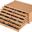 VISWIN Upgraded 6-Drawer Wood Artist Supply Storage Box with Removable Dividers, Premium Beech Wood Art Storage Box, Portable Organizer Box for Paints, Markers, Pencils, Pens, Brushes and Art Supplies