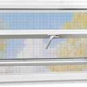 Vinyl Basement Hopper Window, 32" x 16" Bathroom Window with Double Pane Insulated Glass and Fiberglass Screen, White PVC Frame, Energy Efficient Replacement Window for Basement, Bathroom (White)