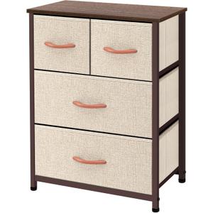 AZL1 Life Concept Dresser Storage Furniture Organizer-Large Standing Chest for Bedroom, Office, Entryway, Living Room and Closet-4 Removable Fabric Drawers, Beige