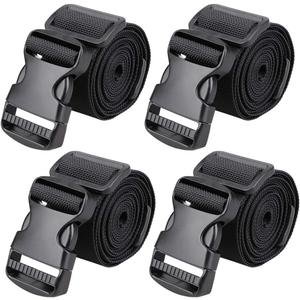 MAGARROW 2" Utility Luggage Straps with Buckle Adjustable, 4-Pack (Black, 2 in x 5.4 ft)