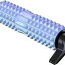New Upgrade Bracket Foam Roller with Stand for Back Leg Pain, 21 Inch Firm Deep Tissue Muscle Massager for Sore Muscles (Blue)