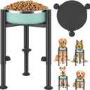 Adjustable Dog Bowls Elevated Stand, 4 Heights, Wide 6-10", Oppro Metal Raised Tall Single Dog Food Bowl Stands Holder, Upgrade Lifted Water Feeder with Tray for Medium Large Small Breed, Black